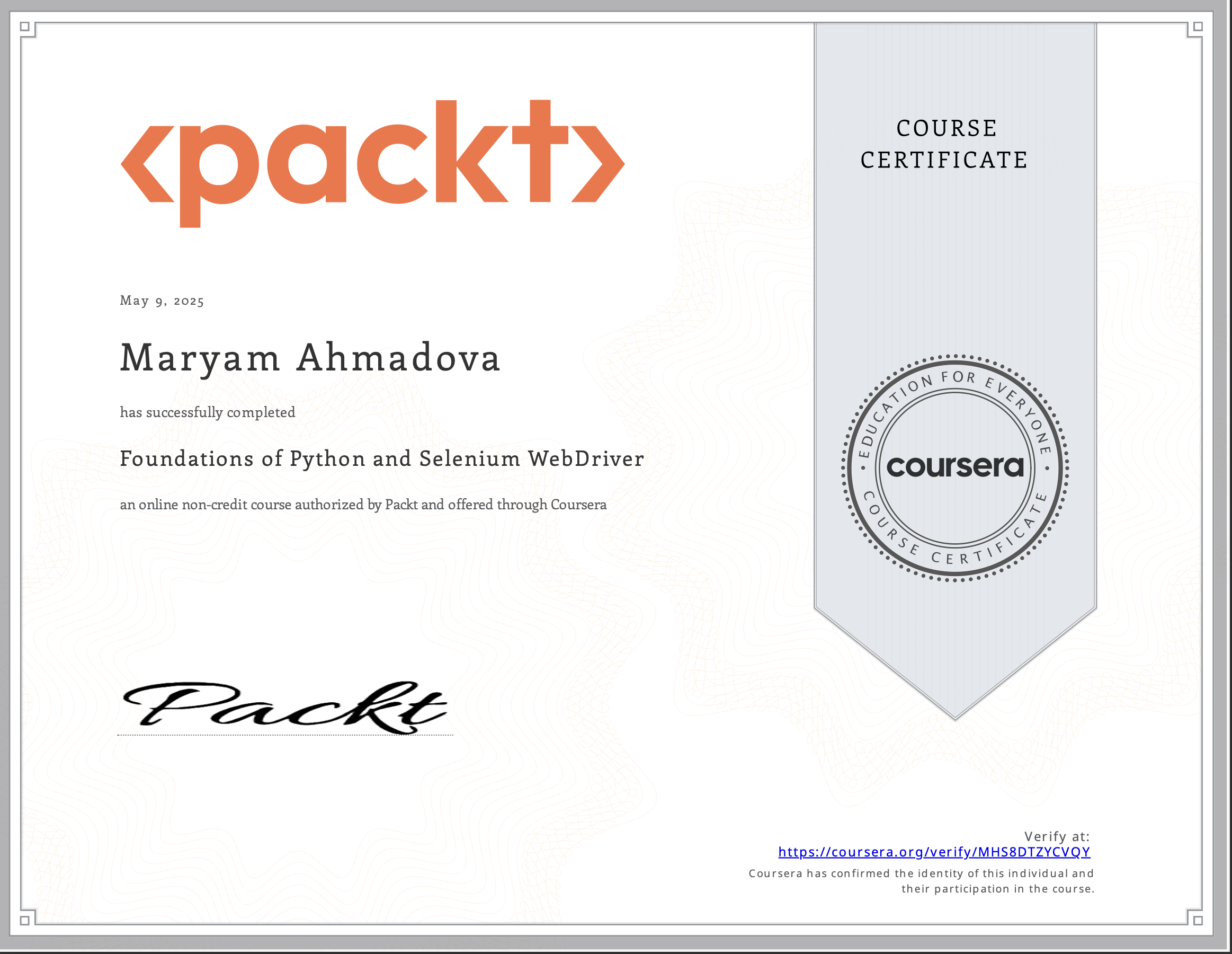 Certificate 3